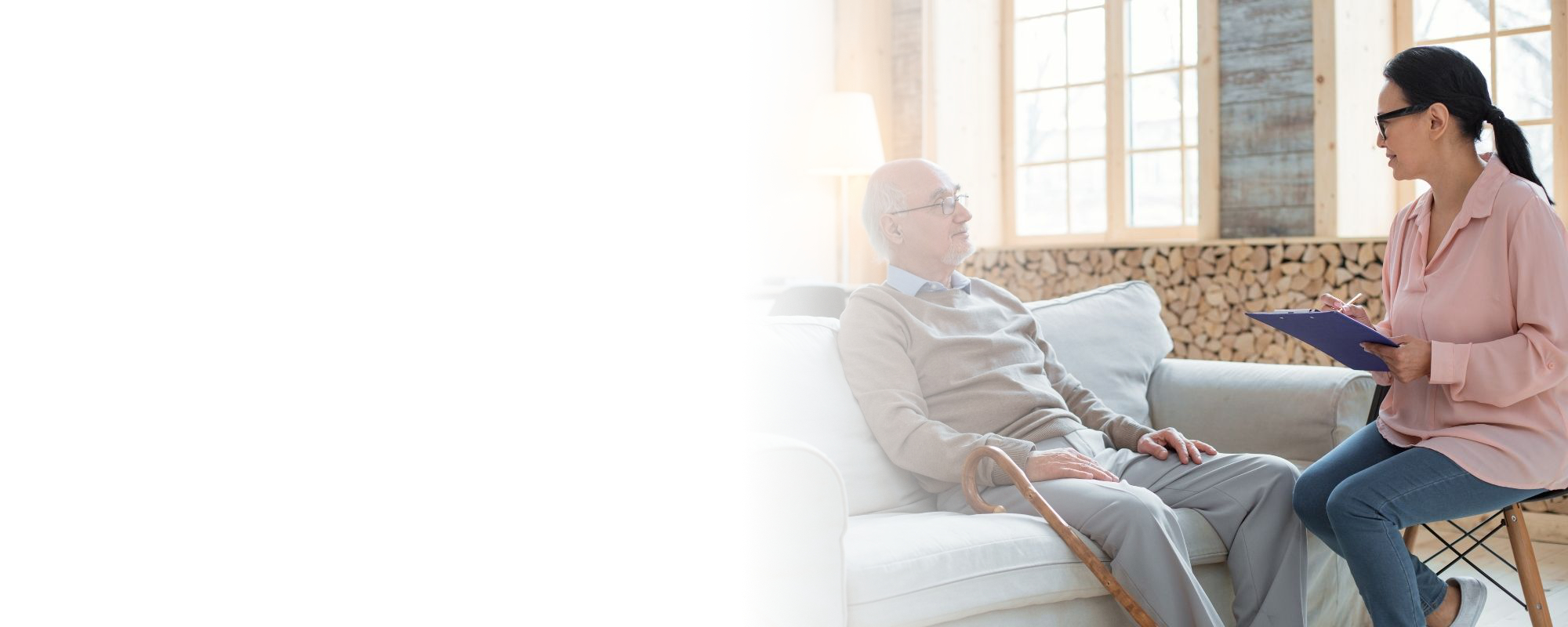 care provider discussing care option with senior care provider discussing care option with senior