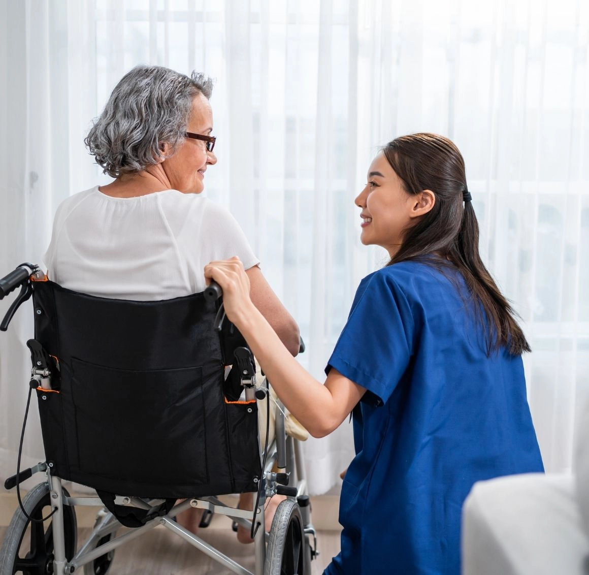 caregiver providing assistance