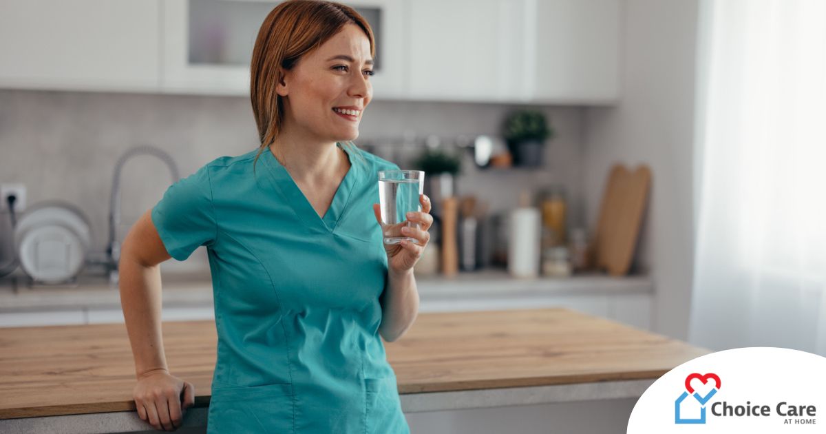 A home care aide in her daily routine.