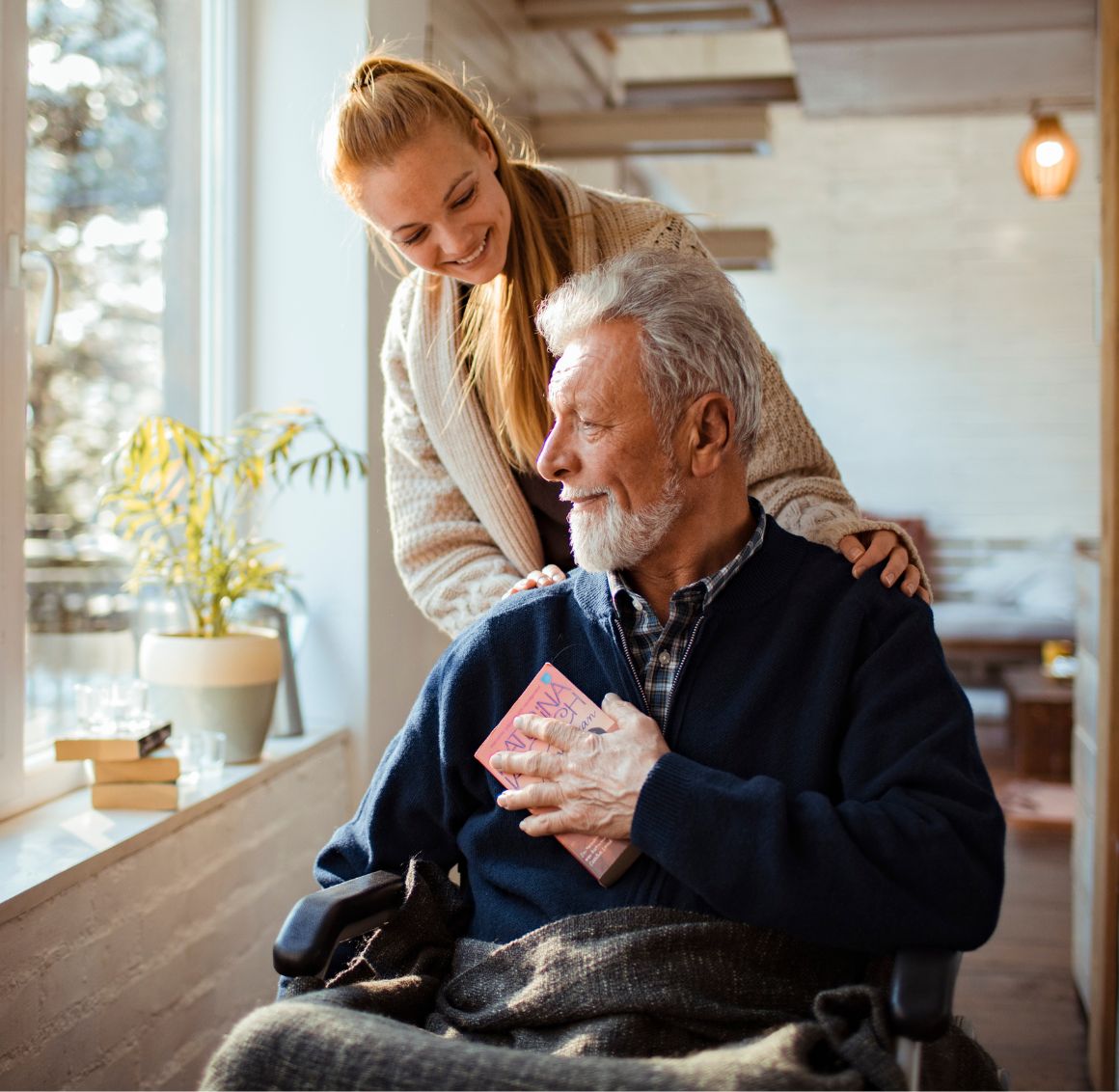 senior man with a caregiver in his home – Veterans Care in Morgantown, WV senior man with a caregiver in his home - Veterans Care in Morgantown, WV